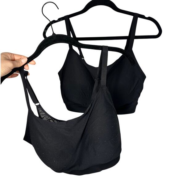 Chantelle Black Wireless Bras Lot of 2 Soft Cup Mesh Lace Comfort Women's XL/XXL - Picture 1 of 9